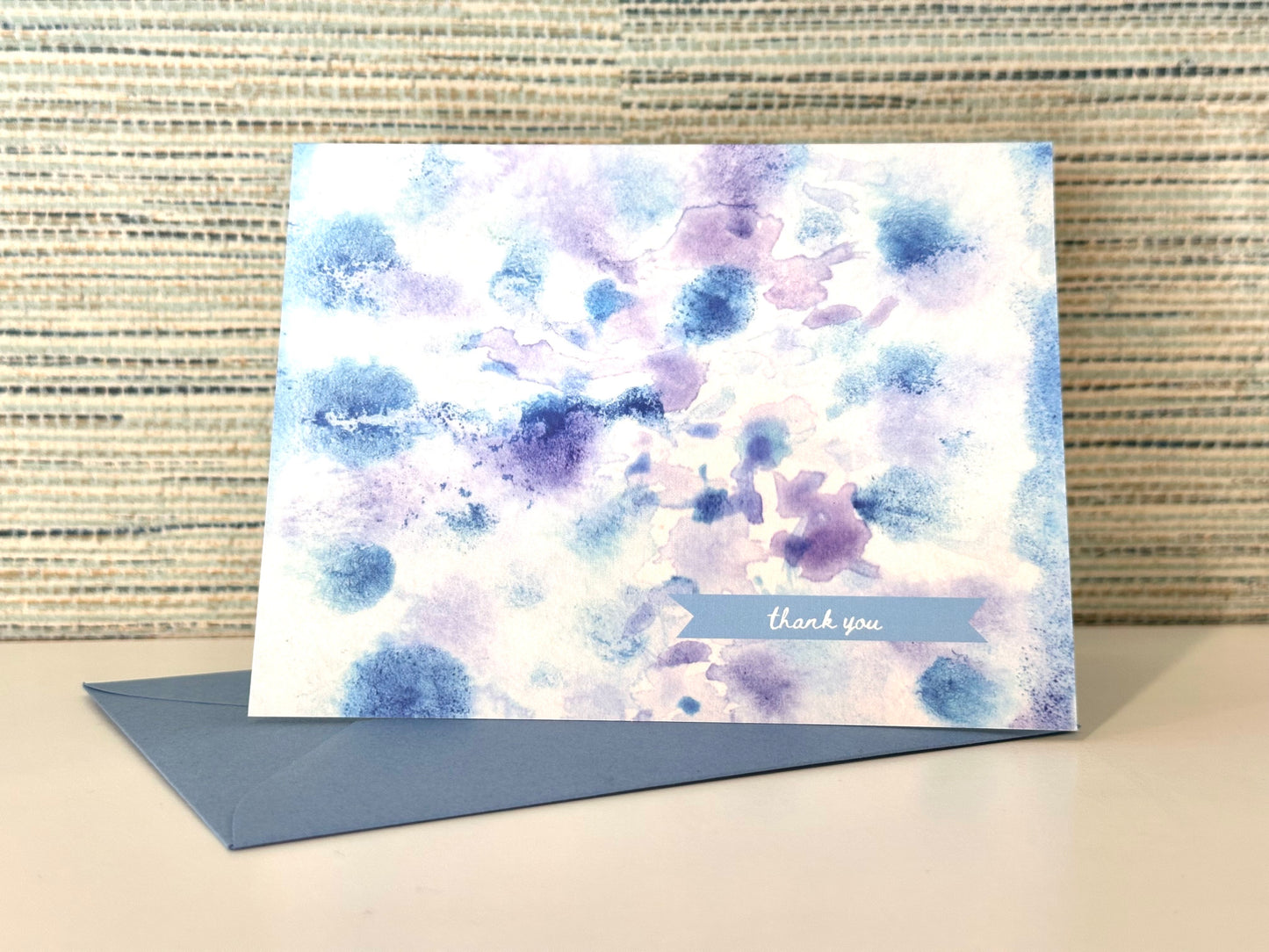 "thank you" notecard set in Dreams pattern