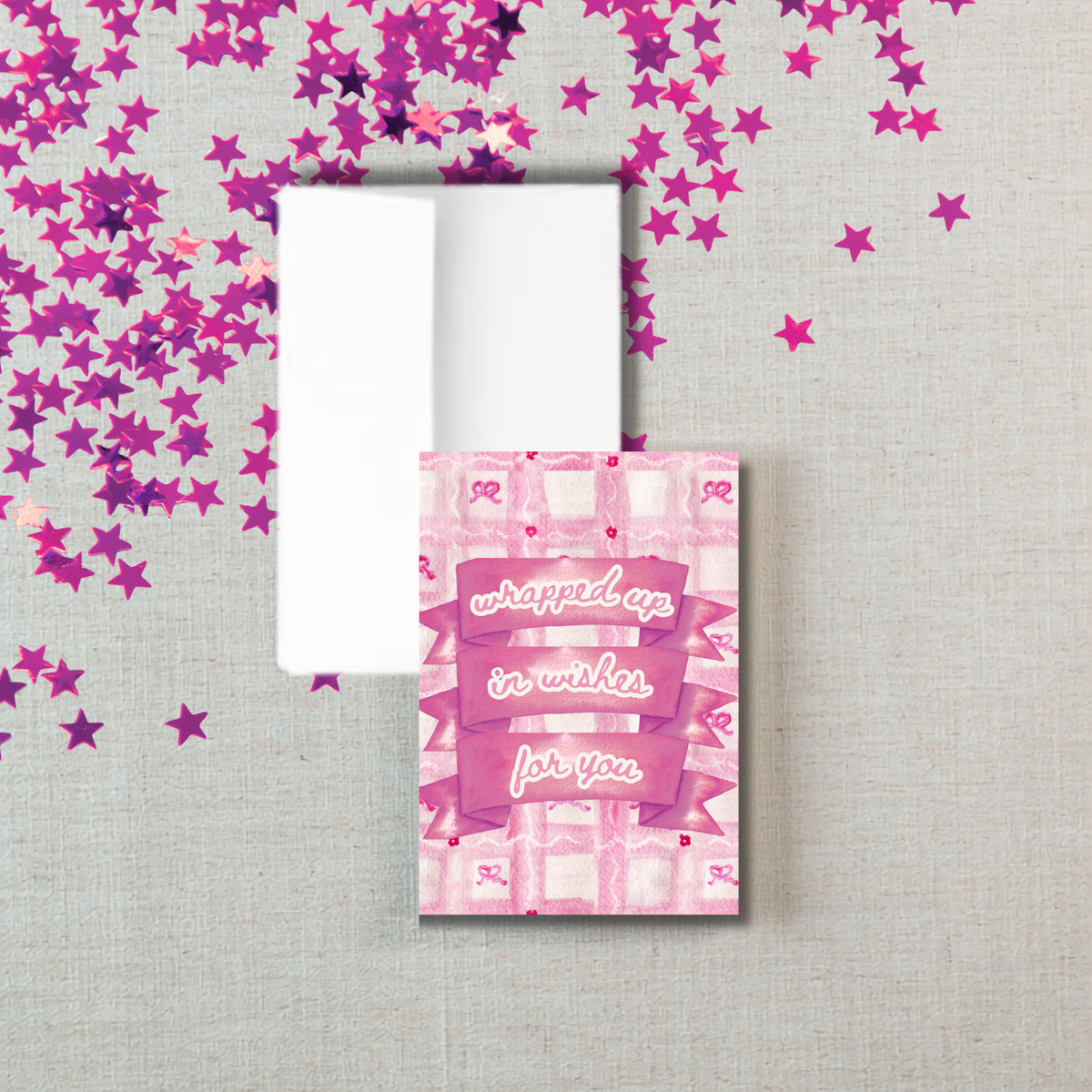 greeting card | wrapped up in wishes for you
