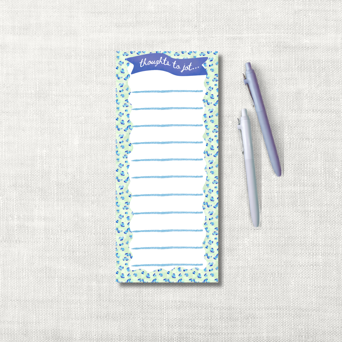 Luxury Notepad – Thoughts to Jot, Wild Wild Life Pattern | 50 Sheets, 3.6x8.5"