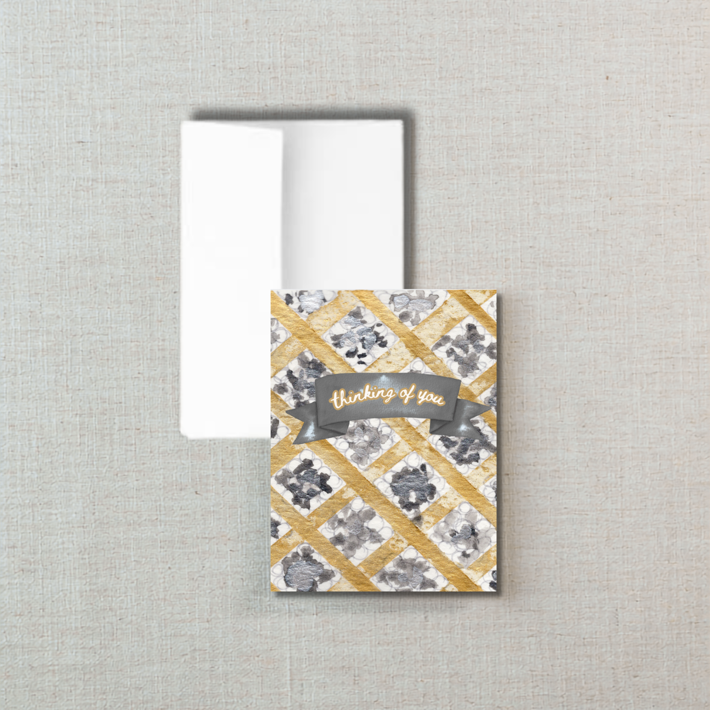 Luxury Thinking of You Card | Golden Hour Pattern