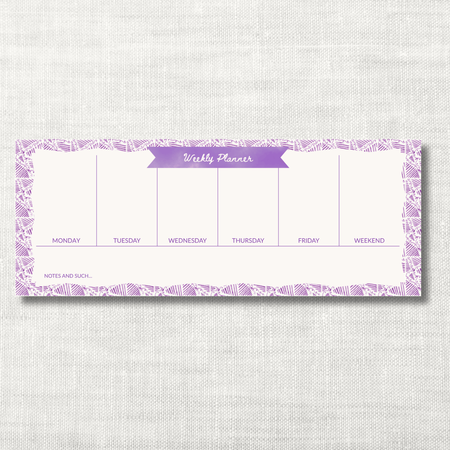 Luxury Weekly Planner Pad – Electric Feel Purple | 50 Sheets, 4.25x11"