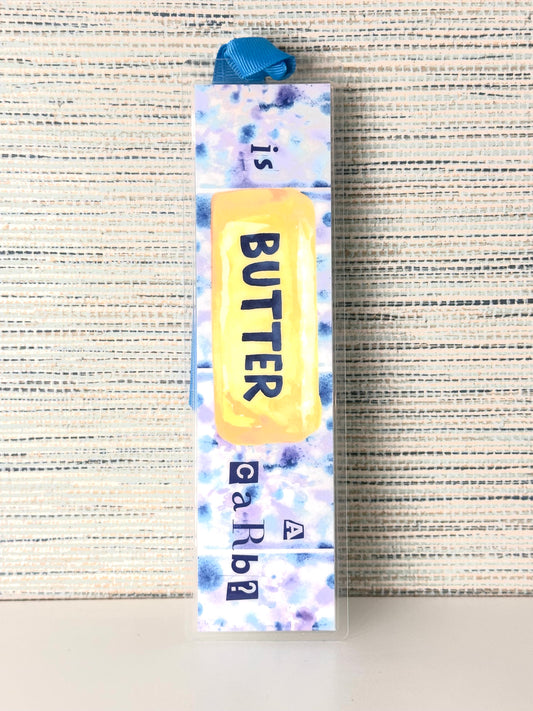 is BUTTER a carb bookmark (Dreams pattern - Blue)
