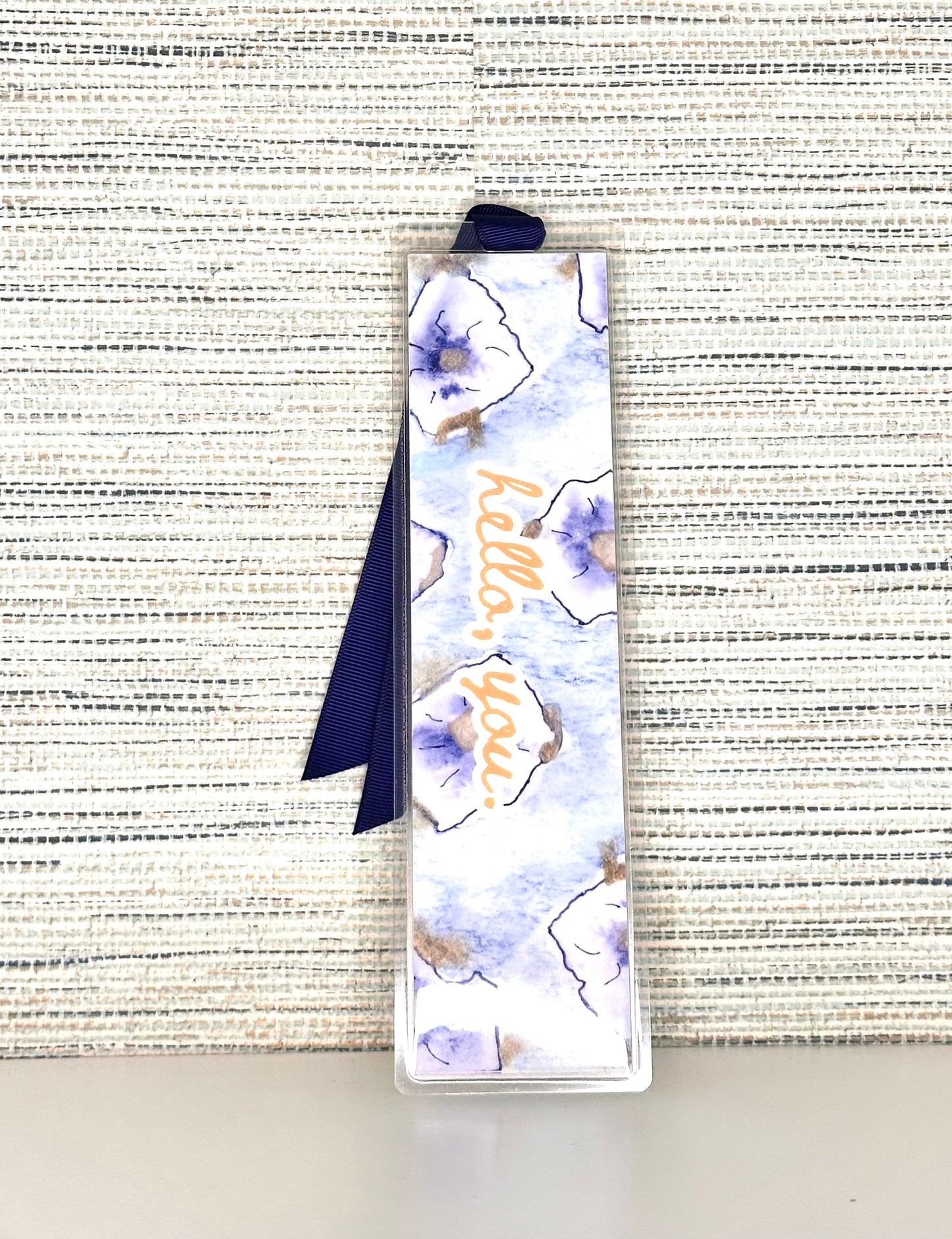 Luxury Laminated Bookmark – Hello, You | Ribbon, 2x8"