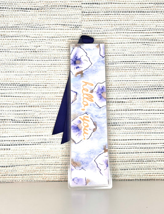 hello, you. bookmark (The Rose pattern - Blue)