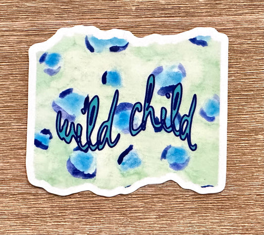 Luxury Vinyl Sticker – wild child | Wild Wild Life Pattern, ~3"