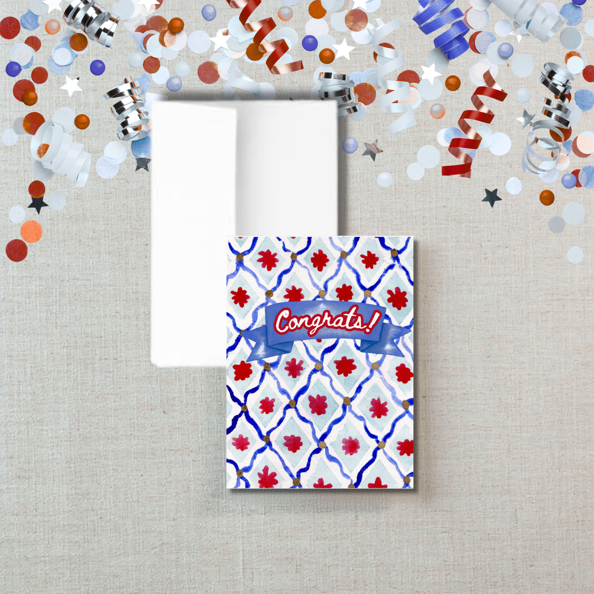 Premium Congratulations Card – Congrats! | Heroes Pattern