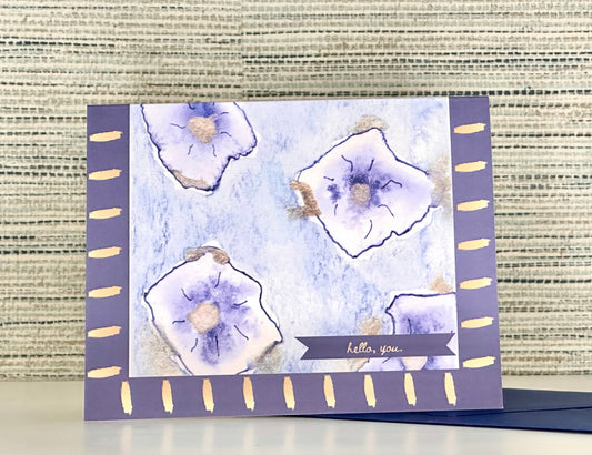 Notecard Set - "hello, you." in The Rose (blue)