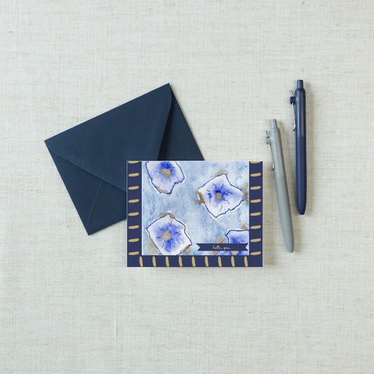 Luxury Notecard Set – The Rose Blue | 6 Floral Notecards + Envelopes