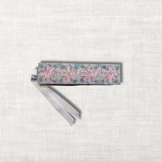 Luxury Laminated Bookmark – dearest gentle reader | Ribbon, 2x8"