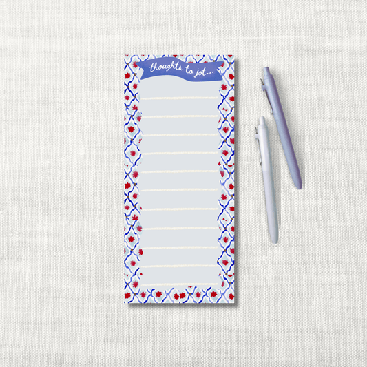 Luxury Notepad – Thoughts to Jot, Heroes Pattern | 50 Sheets, 3.6x8.5"