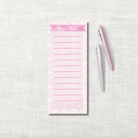 Luxury Brain Dump Notepad – Electric Feel Pink | 50 Sheets, 3.6x8.5"