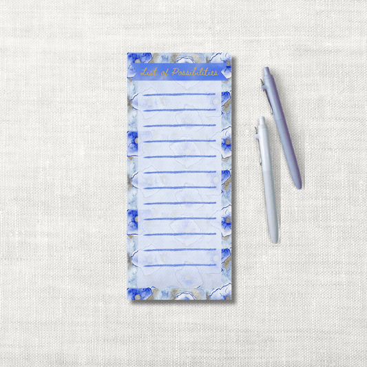 Luxury Notepad – List of Possibilities, The Rose Blue | 50 Sheets, 3.6x8.5"