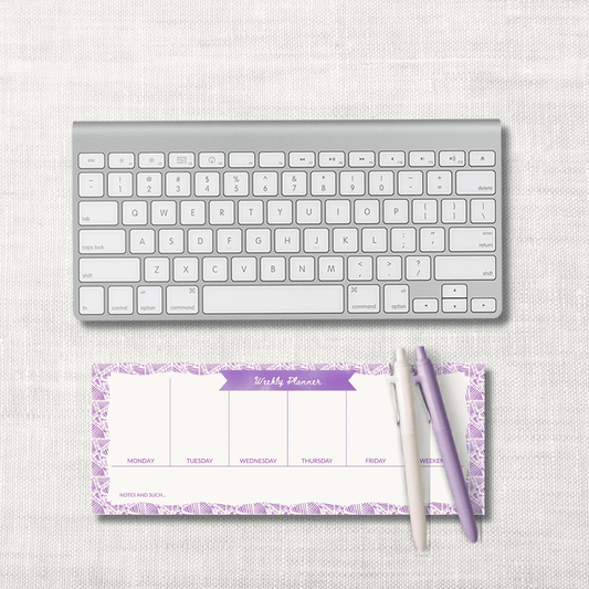 Luxury Weekly Planner Pad – Electric Feel Purple | 50 Sheets, 4.25x11"