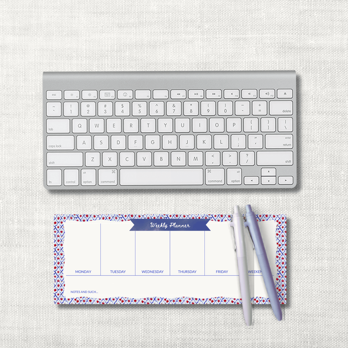 Luxury Weekly Planner Pad – Heroes Pattern | 50 Sheets, 4.25x11"