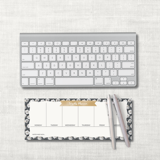 Luxury Weekly Planner Pad – The Rose Black | 50 Sheets, 4.25x11"