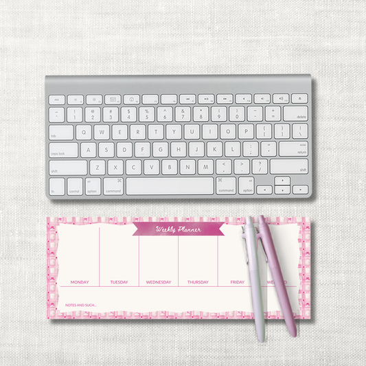 Luxury Weekly Planner Pad – Pretty in Pink | 50 Sheets, 4.25x11"